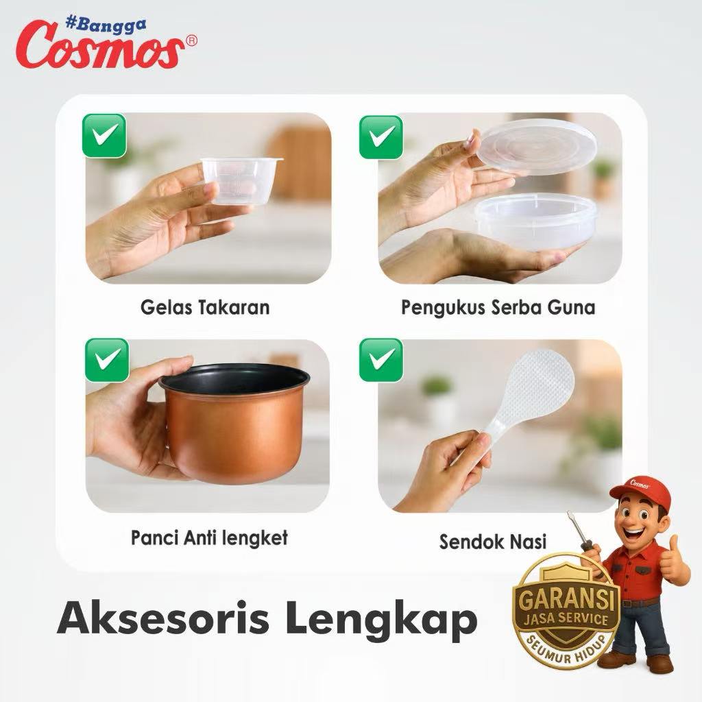 Cosmos Rice Cooker Mini Digital 4in1 CRJ-1031 - 0.3 L