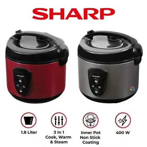 Magic Com Sharp Rice Cooker / Penanak Nasi KS-N18MG-RD 400 Watt Kapasitas 1.8 Liter Garansi Resmi