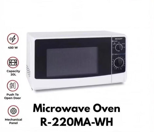 Sharp Microwave Oven R-220MA-WH/R220MAWH low watt 450watt Kapasitas 20L Garansi